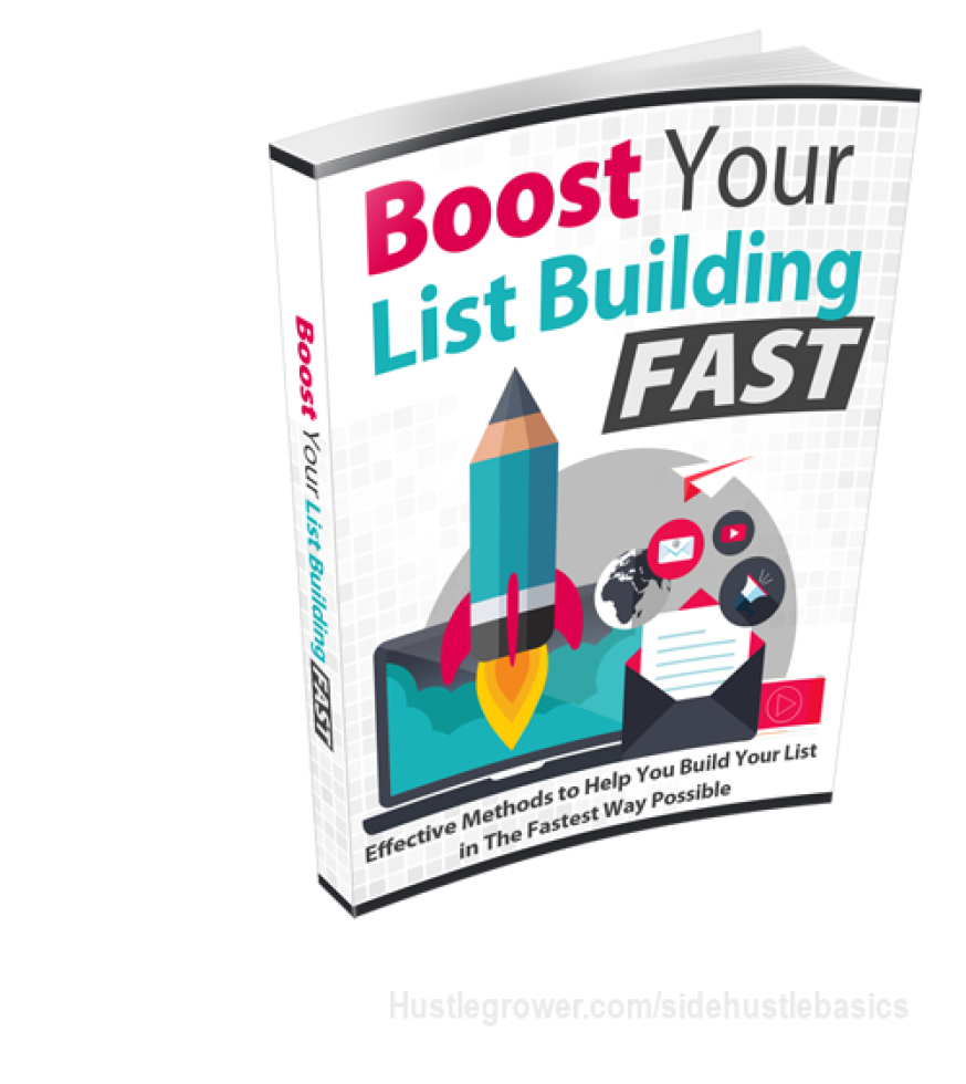 Free ebook to Boost Your List Building Fast
Boost Your List Building Fast will provide you with the following crucial information to help you in your success:
Tools you need to get started building your list
Techniques for designing an effective squeeze page
Designing multiple squeeze pages and using split testing methods
How to Coordinate an email broadcasting schedule
Determining the most successful email subject lines
And much, much more...